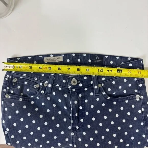 AG Adriano Goldschmied | the Stevie Ankle | Slim Straight leg Jeans | Navy Polka - Picture 8 of 10